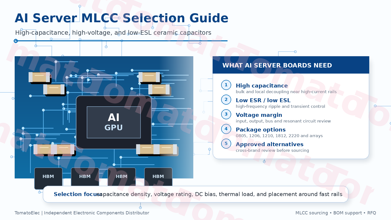 AI Server MLCC Selection Guide: высокоемкие, высоковольтные и Low-ESL керамические конденсаторы